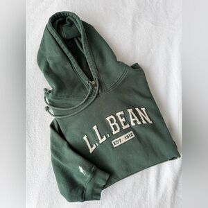 LL Bean 1912 Hunter green large hoodie vintage repair